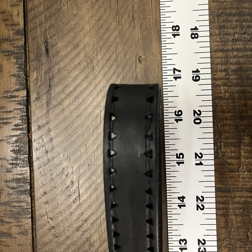 Polo Lauren Ralph Lauren Cutout Italian Leather Belt Boho Western Black Large 32 - Picture 8 of 9